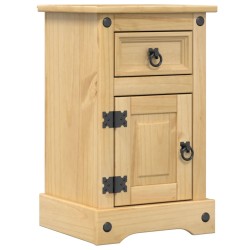 vidaXL Mesita de noche Corona madera maciza de pino 35x32,5x58 cm