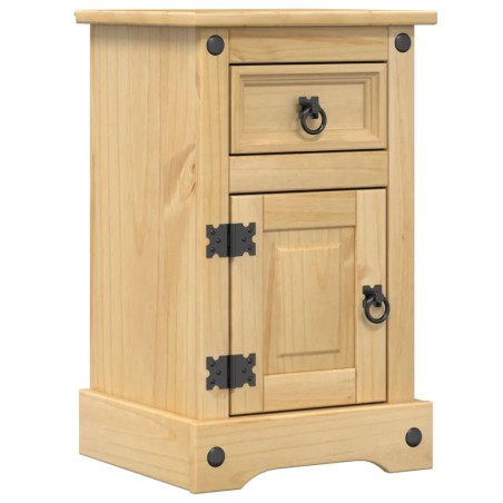 vidaXL Mesita de noche Corona madera maciza de pino 35x32,5x58 cm