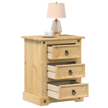 vidaXL Mesita de noche Corona madera maciza de pino 53x39x66 cm