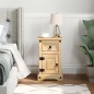 vidaXL Mesita de noche Corona madera maciza de pino 35x32,5x58 cm vidaXL Mesita de noche Corona madera maciza de pino 35x32,5x58 cm