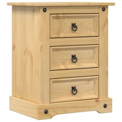 vidaXL Mesita de noche Corona madera maciza de pino 53x39x66 cm