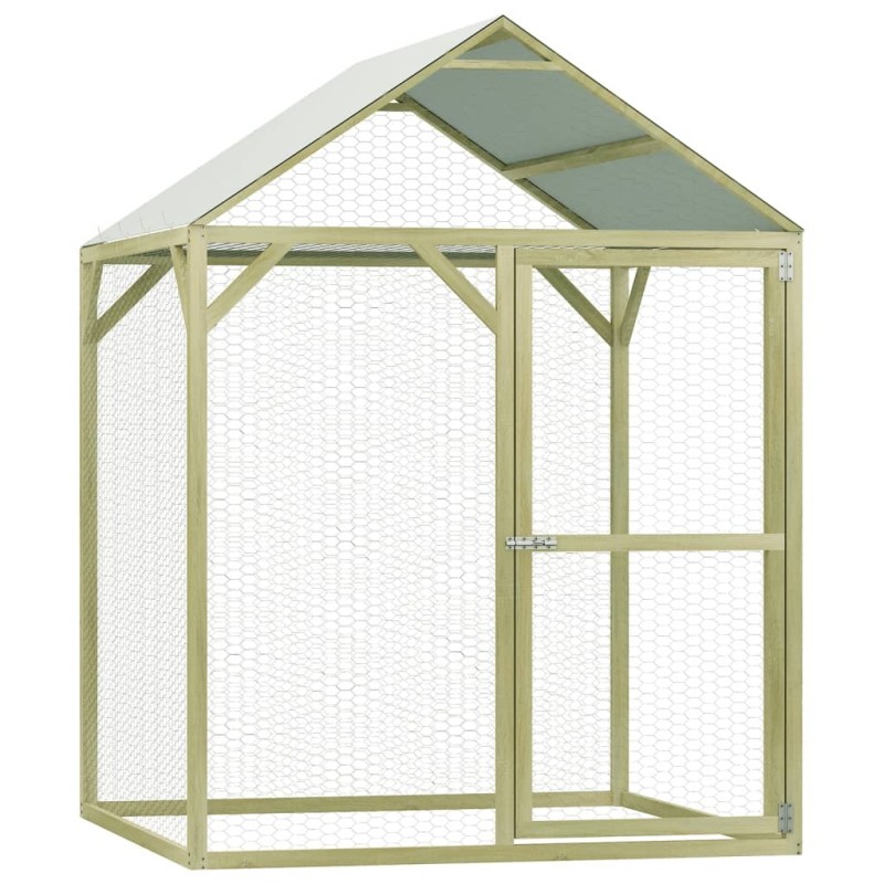 vidaXL Jaula gallinero madera impregnada pino y acero 1,5x1,5x2 m vidaXL Jaula gallinero madera impregnada pino y acero 1,5x1,5x2 m