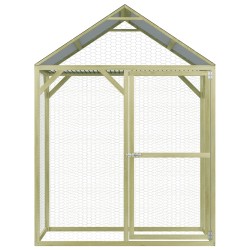 vidaXL Jaula gallinero madera impregnada pino y acero 1,5x1,5x2 m