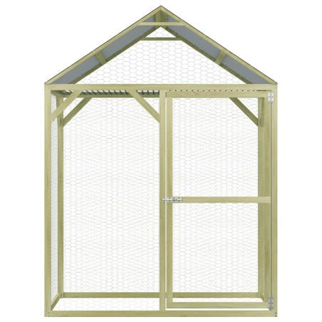 vidaXL Jaula gallinero madera impregnada pino y acero 1,5x1,5x2 m