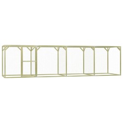 vidaXL Jaula gallinero madera impregnada pino y acero 6x1,5x1,5 m