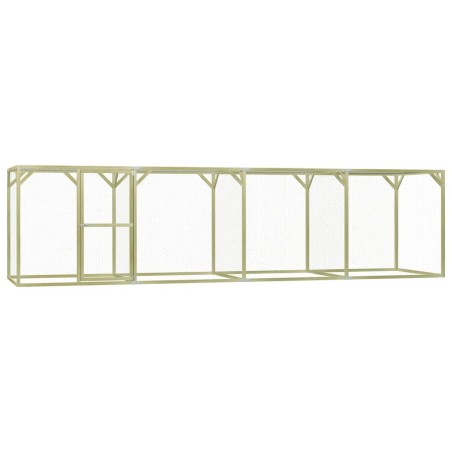 vidaXL Jaula gallinero madera impregnada pino y acero 6x1,5x1,5 m