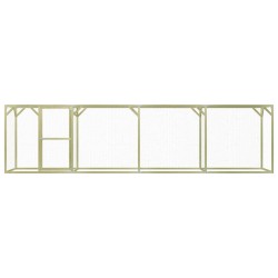 vidaXL Jaula gallinero madera impregnada pino y acero 6x1,5x1,5 m