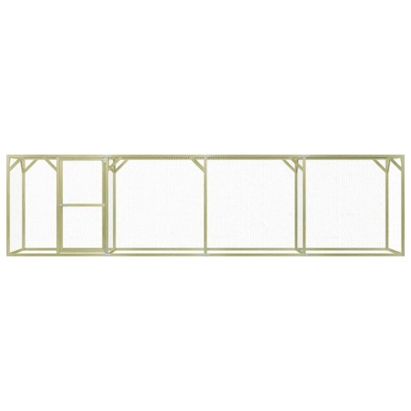 vidaXL Jaula gallinero madera impregnada pino y acero 6x1,5x1,5 m