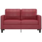 vidaXL Sofá de 2 plazas de cuero sintético rojo vino 140 cm vidaXL Sofá de 2 plazas de cuero sintético rojo vino 140 cm