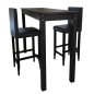 vidaXL Mesa de bar con 2 sillas de barra negras vidaXL Mesa de bar con 2 sillas de barra negras