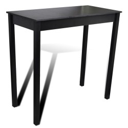 vidaXL Mesa de bar con 2 sillas de barra negras