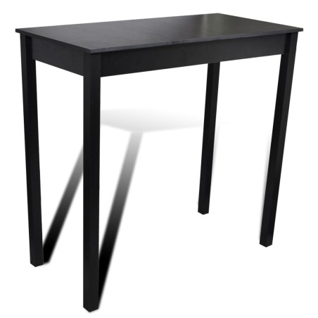vidaXL Mesa alta de cocina con 4 sillas de barra negras 