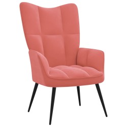 vidaXL Silla de relajación de terciopelo rosa