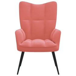 vidaXL Silla de relajación de terciopelo rosa