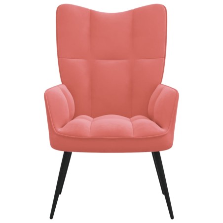 vidaXL Silla de relajación de terciopelo rosa