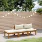 vidaXL Muebles de jardín 3 pzas madera maciza de acacia cojines crema vidaXL Muebles de jardín 3 pzas madera maciza de acacia cojines crema