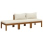 vidaXL Muebles de jardín 3 pzas madera maciza de acacia cojines crema vidaXL Muebles de jardín 3 pzas madera maciza de acacia cojines crema