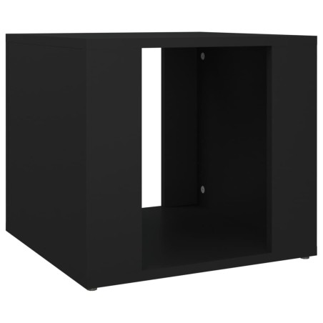 vidaXL Mesita de noche madera contrachapada negro 41x40x36 cm