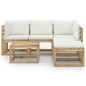 vidaXL Set de muebles de jardín 6 pzas con cojines crema vidaXL Set de muebles de jardín 6 pzas con cojines crema