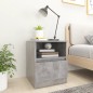 vidaXL Mesita de noche madera ingeniería gris hormigón 40x40x50 cm vidaXL Mesita de noche madera ingeniería gris hormigón 40x40x50 cm