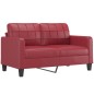 vidaXL Juego de sofás con cojines 2 piezas cuero sintético rojo tinto vidaXL Juego de sofás con cojines 2 piezas cuero sintético rojo tinto