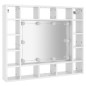 vidaXL Mueble con espejo y LED blanco brillante 91x15x76,5 cm vidaXL Mueble con espejo y LED blanco brillante 91x15x76,5 cm