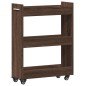 vidaXL Armario con ruedas madera ingeniería roble marrón 60x22x79 cm