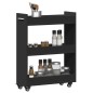 vidaXL Armario con ruedas madera de ingeniería negro 60x22x79 cm vidaXL Armario con ruedas madera de ingeniería negro 60x22x79 cm