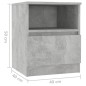 vidaXL Mesita de noche madera ingeniería gris hormigón 40x40x50 cm vidaXL Mesita de noche madera ingeniería gris hormigón 40x40x50 cm