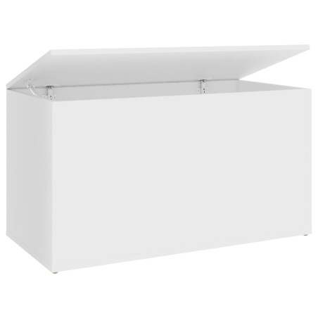 vidaXL Baúl de almacenamiento madera contrachapada blanco 84x42x46 cm