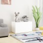 vidaXL Baúl de almacenamiento madera contrachapada blanco 84x42x46 cm vidaXL Baúl de almacenamiento madera contrachapada blanco 84x42x46 cm