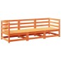 vidaXL Juego de sofás de jardín 3 pzas madera maciza pino marrón cera vidaXL Juego de sofás de jardín 3 pzas madera maciza pino marrón cera