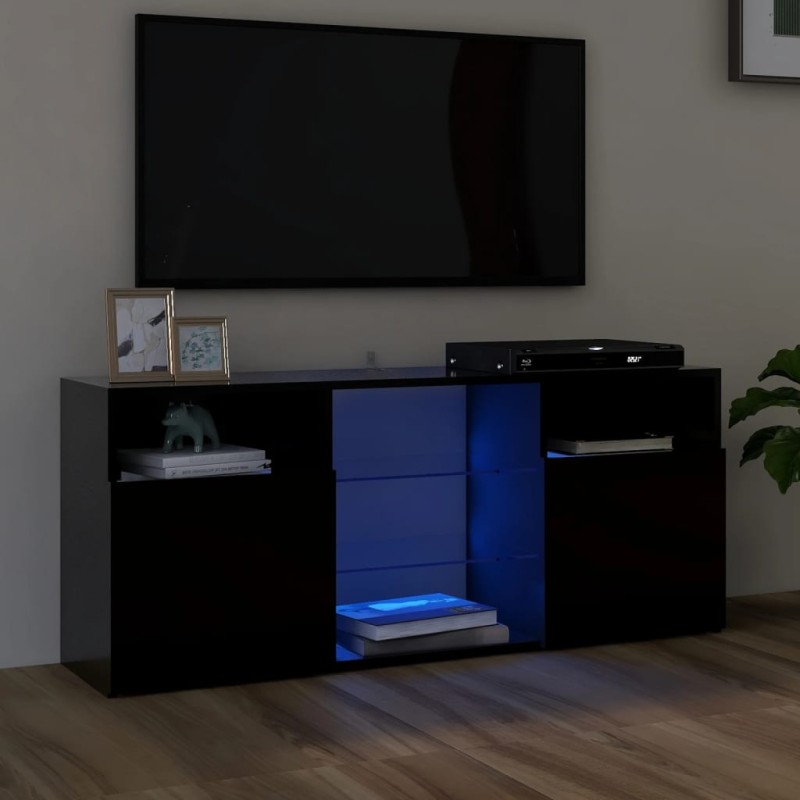 vidaXL Mueble de TV con luces LED negro 120x30x50 cm vidaXL Mueble de TV con luces LED negro 120x30x50 cm