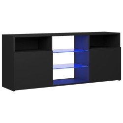 vidaXL Mueble de TV con luces LED negro 120x30x50 cm