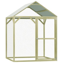 vidaXL Jaula gallinero madera impregnada pino y acero 1,5x1,5x2 m