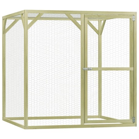 vidaXL Jaula gallinero madera impregnada pino y acero 1,5x1,5x1,5 m