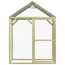 vidaXL Jaula gallinero madera impregnada pino y acero 1,5x1,5x2 m
