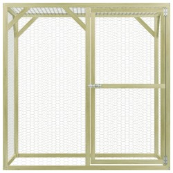 vidaXL Jaula gallinero madera impregnada pino y acero 1,5x1,5x1,5 m