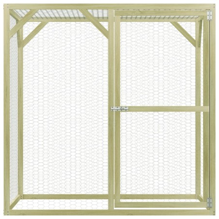 vidaXL Jaula gallinero madera impregnada pino y acero 1,5x1,5x1,5 m