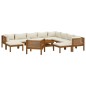 vidaXL Muebles de jardín 12 pzas cojines crema madera maciza acacia vidaXL Muebles de jardín 12 pzas cojines crema madera maciza acacia