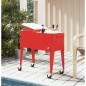 vidaXL Carrito nevera con ruedas rojo 92x43x89 cm vidaXL Carrito nevera con ruedas rojo 92x43x89 cm