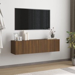 vidaXL Mueble pared TV madera contrachapada roble marrón 120x30x30 cm