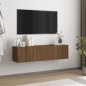vidaXL Mueble pared TV madera contrachapada roble marrón 120x30x30 cm vidaXL Mueble pared TV madera contrachapada roble marrón 120x30x30 cm