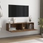vidaXL Mueble pared TV madera contrachapada roble marrón 120x30x30 cm vidaXL Mueble pared TV madera contrachapada roble marrón 120x30x30 cm