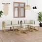 vidaXL Set de muebles de jardín 6 piezas con cojines madera impregnada