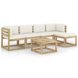 vidaXL Set de muebles de jardín 6 piezas con cojines madera impregnada
