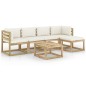 vidaXL Set de muebles de jardín 6 piezas con cojines madera impregnada