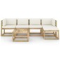 vidaXL Set de muebles de jardín 6 piezas con cojines madera impregnada