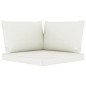 vidaXL Set de muebles de jardín 5 piezas bambú y cojines blanco crema vidaXL Set de muebles de jardín 5 piezas bambú y cojines blanco crema