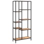 vidaXL Estantería de madera contrachapada y acero 80x30x180 cm vidaXL Estantería de madera contrachapada y acero 80x30x180 cm